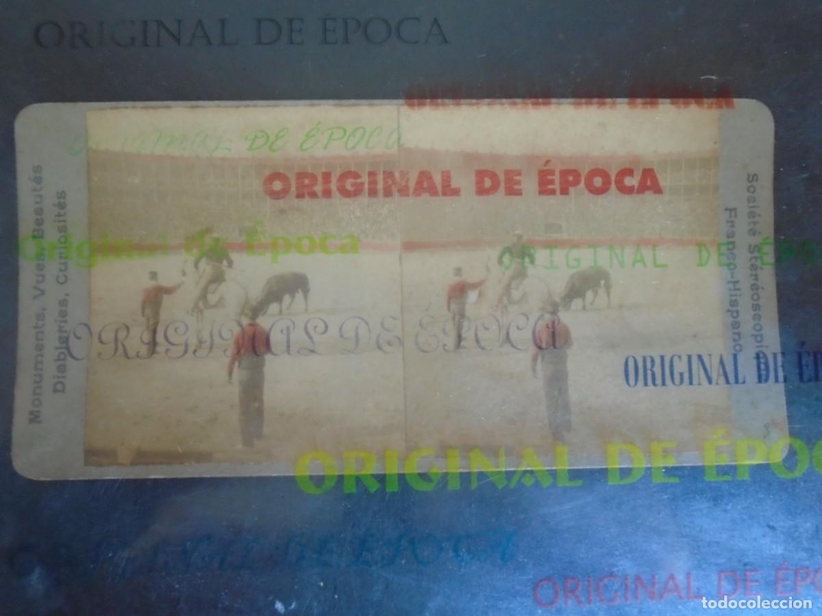 Fotografia antica: (ES-260601)FOTOGRAFIA ESTEREOSCOPICA DE CORRIDA DE TOROS-SUERTE DE PICA