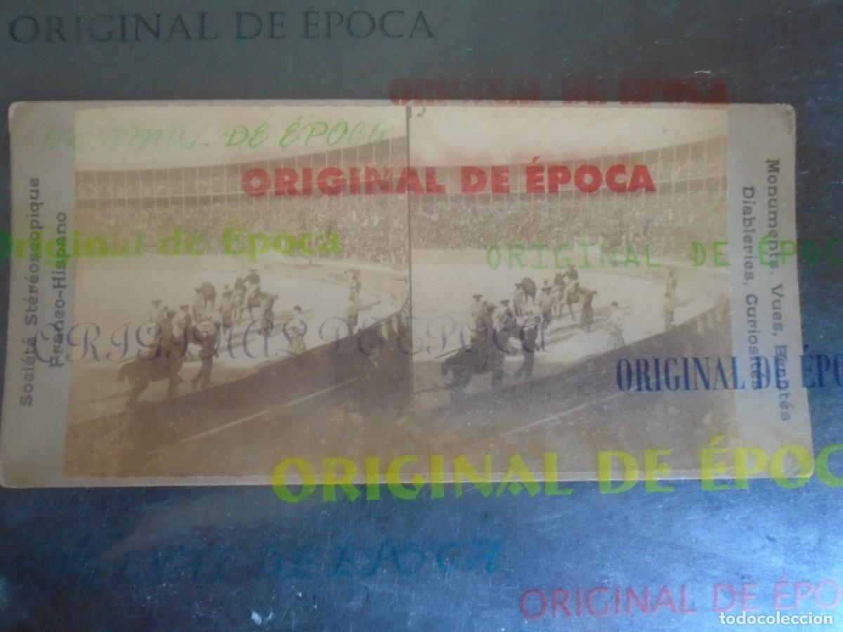 Fotografia antica: (ES-260602)FOTOGRAFIA ESTEREOSCOPICA DE CORRIDA DE TOROS-BUSCANDO EL TORO