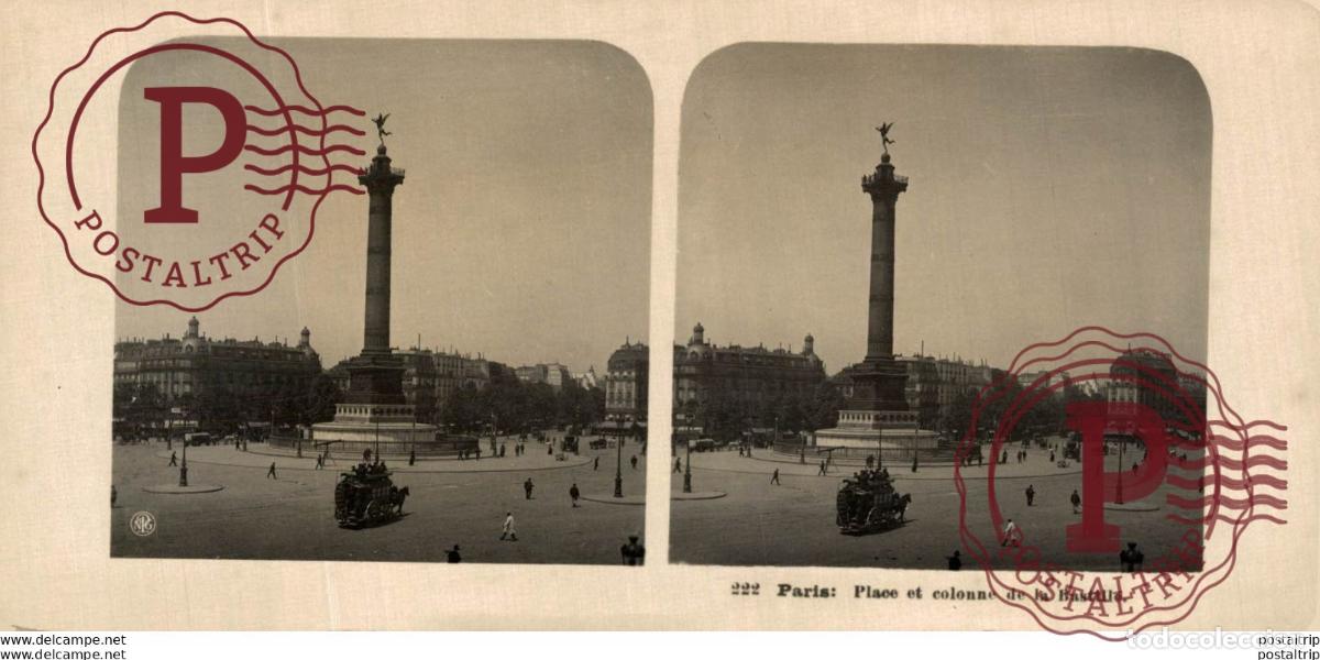 Fotografia antiga: FRANCIA FRANCE. PARIS. PLACE ET COLONNE DE LA BASTILLE. -ESTEREOSCOPICA - ST&Eacute;R&Eacute;OSCOPIQUE - STEREOSC