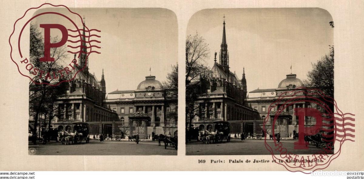 Fotografia antiga: FRANCIA FRANCE. PARIS. PALAIS DE JUSTICE ET LA SAINTE CHAPELLE. -ESTEREOSCOPICA - ST&Eacute;R&Eacute;OSCOPIQUE -