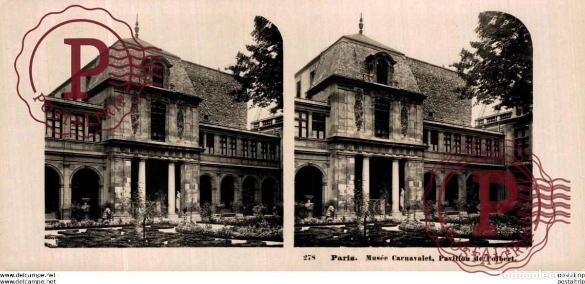 Alte Fotografie: FRANCIA FRANCE. PARIS. MUSEE CARNAVALET, PAVILLON DE COLBERT -ESTEREOSCOPICA - ST&Eacute;R&Eacute;OSCOPIQUE - STE