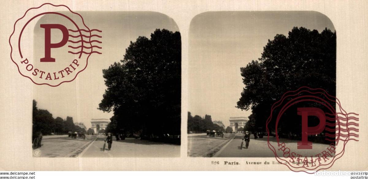 Alte Fotografie: FRANCIA FRANCE. PARIS. AVENUE DU BOIS DE BOULOGNE -ESTEREOSCOPICA - ST&Eacute;R&Eacute;OSCOPIQUE - STEREOSCOPIC
