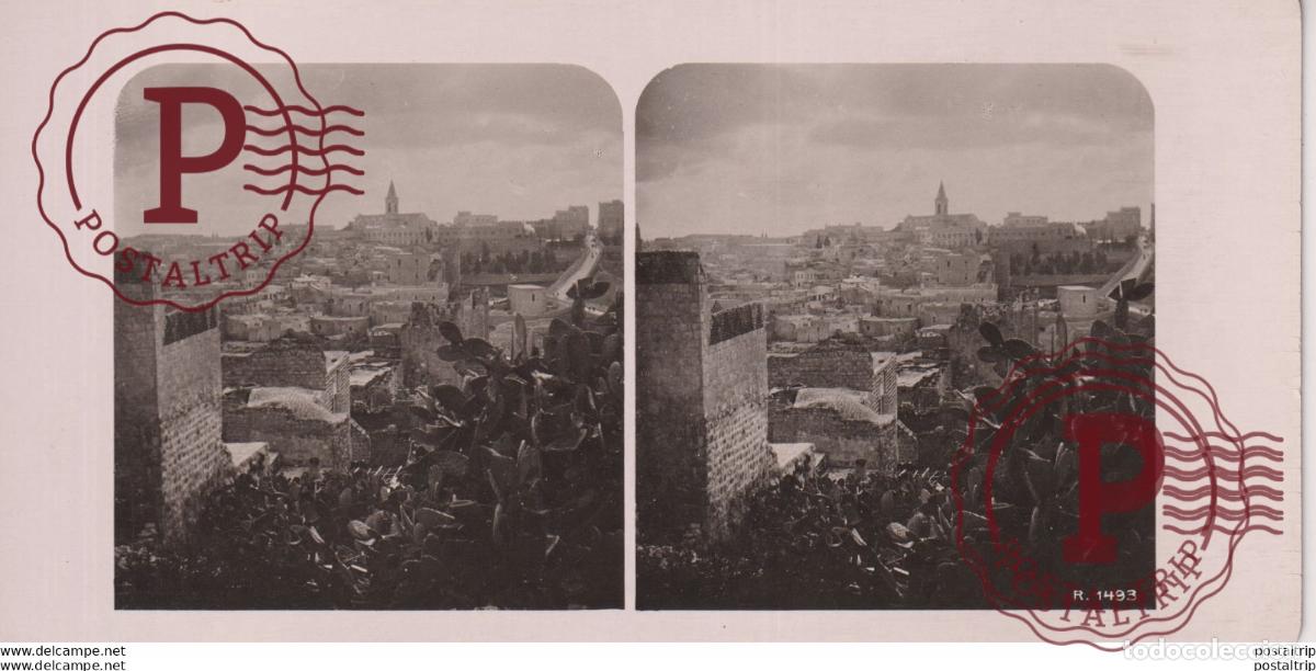 Fotograf&iacute;a antigua: JERUSALEM SEEN FROM THE TOWN WALL. -ESTEREOSCOPICA - ST&Eacute;R&Eacute;OSCOPIQUE - STEREOSCOPIC