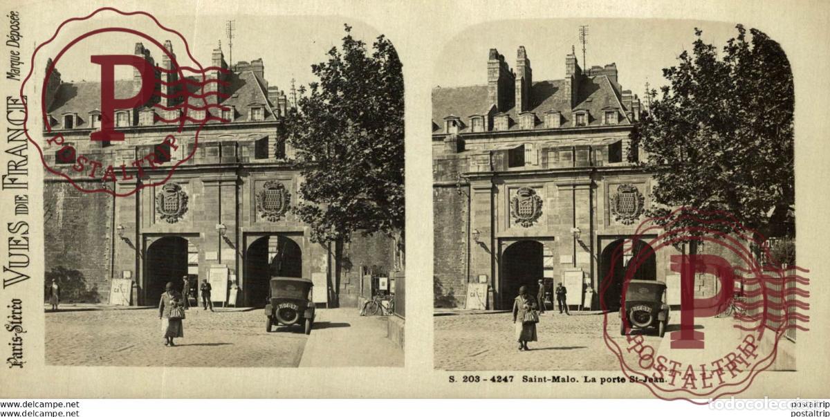 Fotograf&iacute;a antigua: FRANCIA FRANCE. SAINT MALO. LA PORTE ST JEAN. -ESTEREOSCOPICA - ST&Eacute;R&Eacute;OSCOPIQUE - STEREOSCOPIC