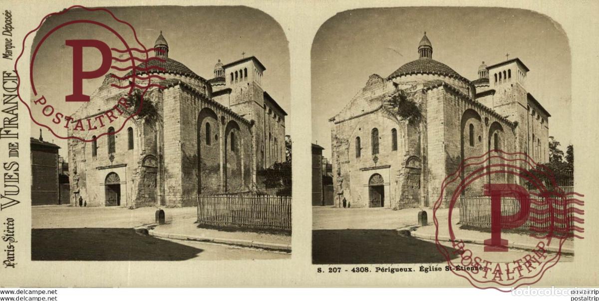 Fotografia antiga: FRANCIA FRANCE. PERIGUEUX. EGLISE ST ETIENNE. -ESTEREOSCOPICA - ST&Eacute;R&Eacute;OSCOPIQUE - STEREOSCOPIC