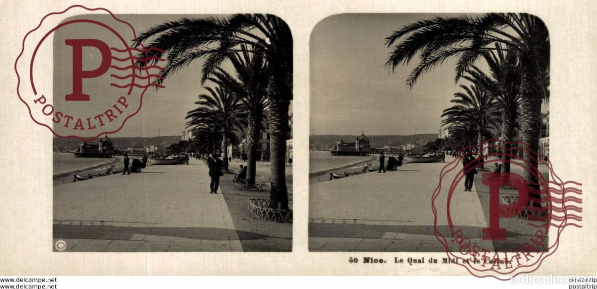 Fotografia antiga: FRANCIA FRANCE. NICE. LE QUAI DU MIDI ET LE CASINO. -ESTEREOSCOPICA - ST&Eacute;R&Eacute;OSCOPIQUE - STEREOSCOPIC
