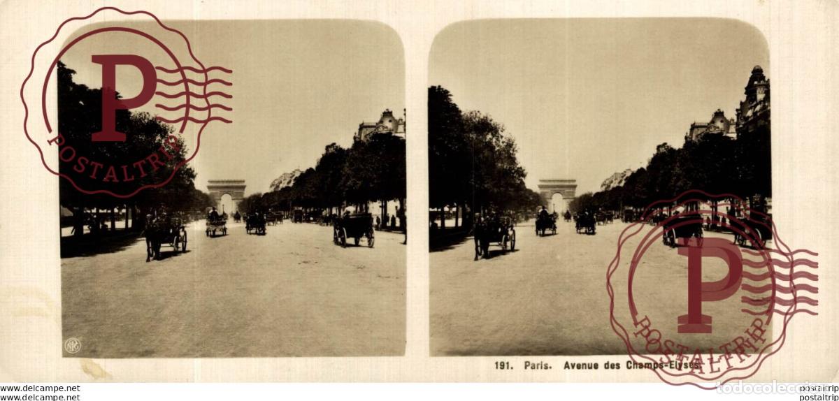 Fotografia antiga: FRANCIA FRANCE. PARIS. AVENUE DES CHAMPS ELYSES. -ESTEREOSCOPICA - ST&Eacute;R&Eacute;OSCOPIQUE - STEREOSCOPIC