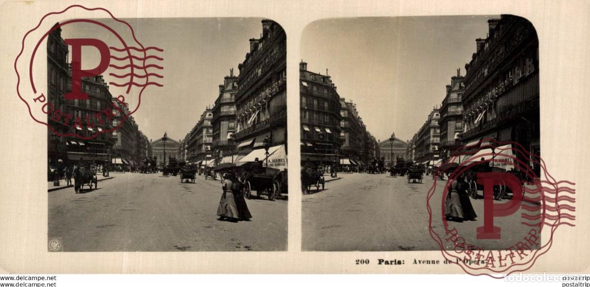 Fotografia antiga: FRANCIA FRANCE. PARIS. AVENUE DE LOPERA. -ESTEREOSCOPICA - ST&Eacute;R&Eacute;OSCOPIQUE - STEREOSCOPIC