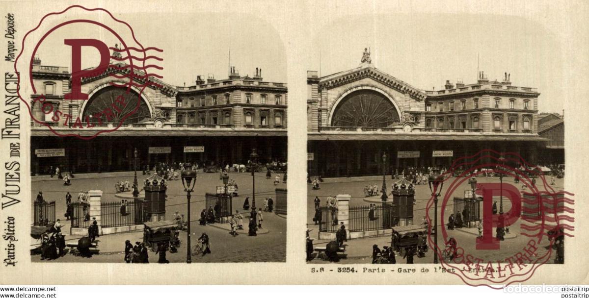 Fotografia antiga: FRANCIA FRANCE. PARIS. GARE DE LEST. ENTREE. -ESTEREOSCOPICA - ST&Eacute;R&Eacute;OSCOPIQUE - STEREOSCOPIC