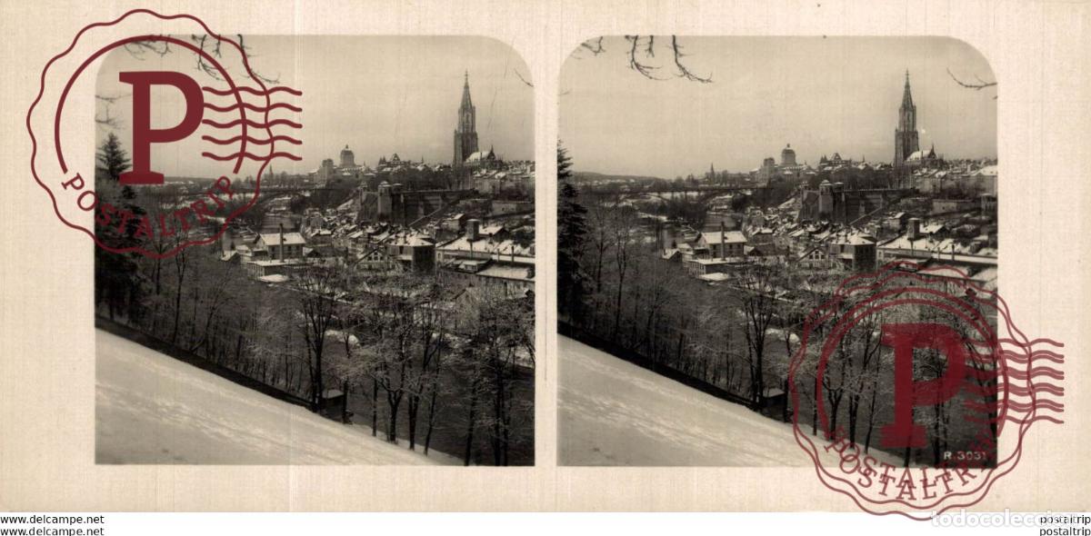 Fotografia antiga: SUIZA SWITZERLAND. BERN. VOM MURISTALDEN. -ESTEREOSCOPICA - ST&Eacute;R&Eacute;OSCOPIQUE - STEREOSCOPIC