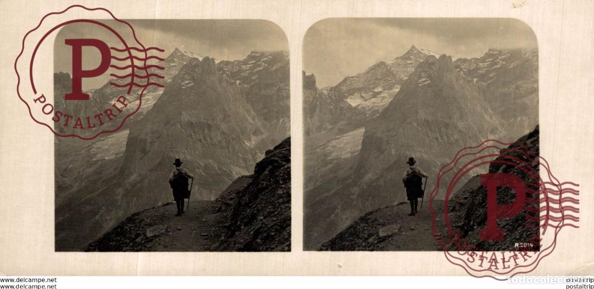 Fotografia antiga: SUIZA SWITZERLAND. DOSSEN HORN VOM FELD. -ESTEREOSCOPICA - ST&Eacute;R&Eacute;OSCOPIQUE - STEREOSCOPIC