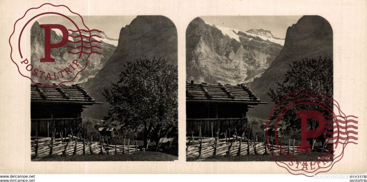 Fotografia antiga: SUIZA SWITZERLAND. PARTIE AUS GRINDELWALD. -ESTEREOSCOPICA - ST&Eacute;R&Eacute;OSCOPIQUE - STEREOSCOPIC