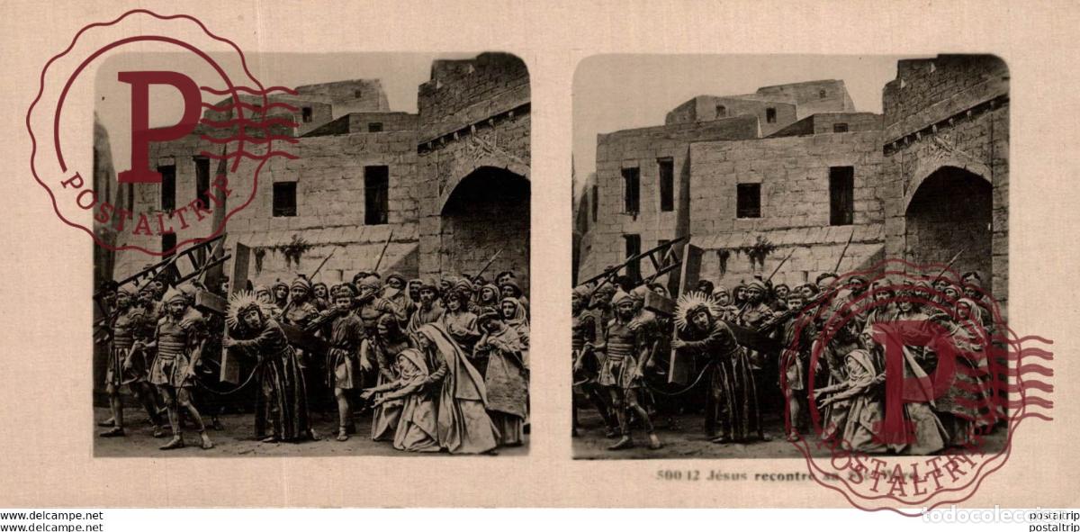 Fotograf&iacute;a antigua: JESUS RENCONTRE SA STE MERE. - ESTEREOSCOPICA - ST&Eacute;R&Eacute;OSCOPIQUE - STEREOSCOPIC
