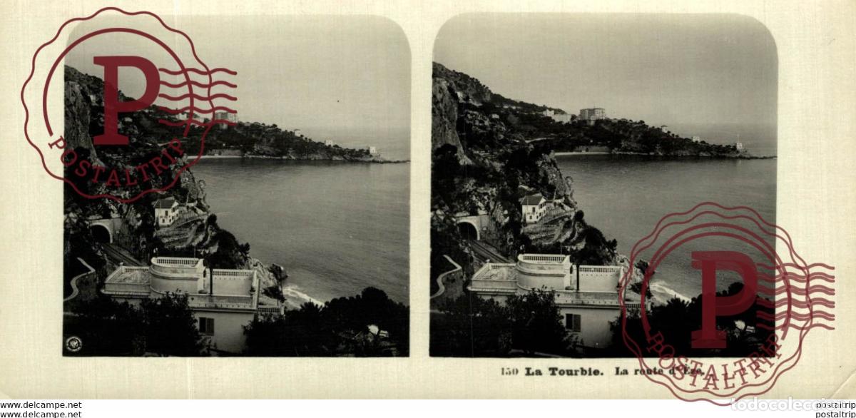 Fotograf&iacute;a antigua: FRANCIA FRANCE. LA TOURBIE, LA ROUTE DEZE. - ESTEREOSCOPICA - ST&Eacute;R&Eacute;OSCOPIQUE - STEREOSCOPIC