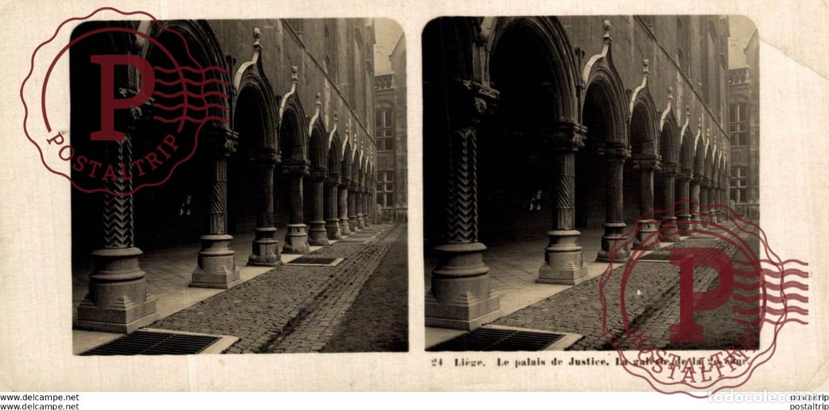 Fotograf&iacute;a antigua: LI&Eacute;GE. LE PALAIS DE JUSTICE, LA GALERIE DE LA 2&ordm; COUR. ESTEREOSCOPICA. ST&Eacute;R&Eacute;OSCOPIQUE. STEREOSCOPI