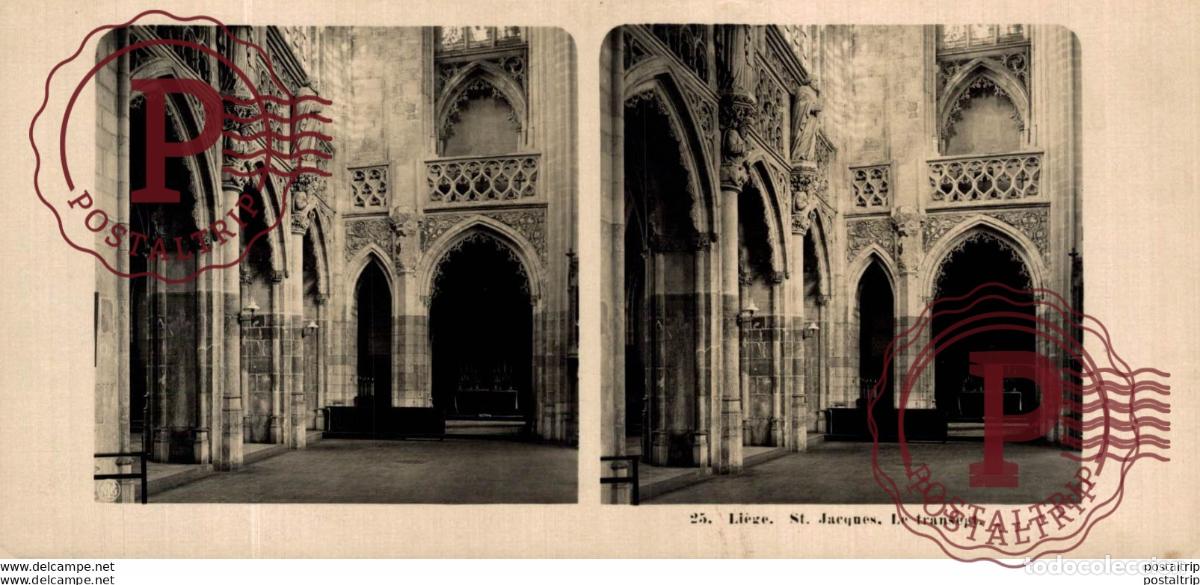 Fotograf&iacute;a antigua: LI&Eacute;GE. ST. JACQUES, LE TRANSEPT. ESTEREOSCOPICA. ST&Eacute;R&Eacute;OSCOPIQUE. STEREOSCOPIC