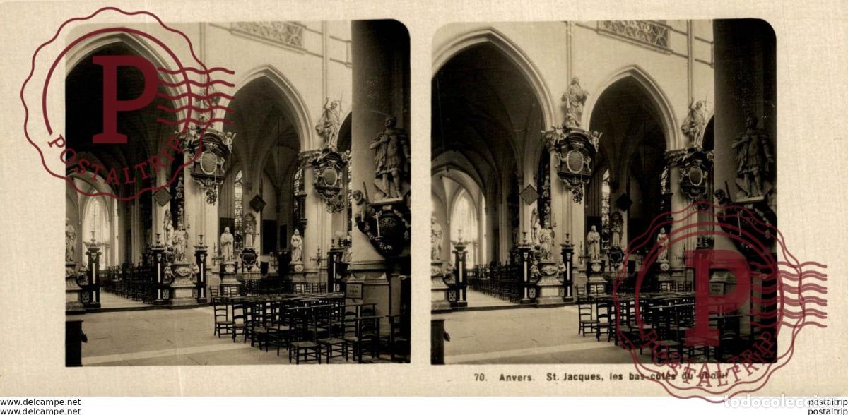 Antique Photography: ANVERS. ST. JACQUES, LES BAS C&Ocirc;T&Eacute;S DU CHOEUR. ESTEREOSCOPICA. ST&Eacute;R&Eacute;OSCOPIQUE. STEREOSCOPIC