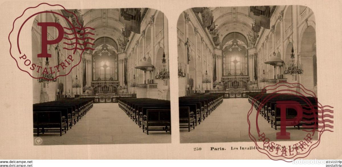 Antique Photography: 250. Paris, Les invalides, LEglise St. Louis. ESTEREOSCOPICA. ST&Eacute;R&Eacute;OSCOPIQUE. STEREOSCOPIC