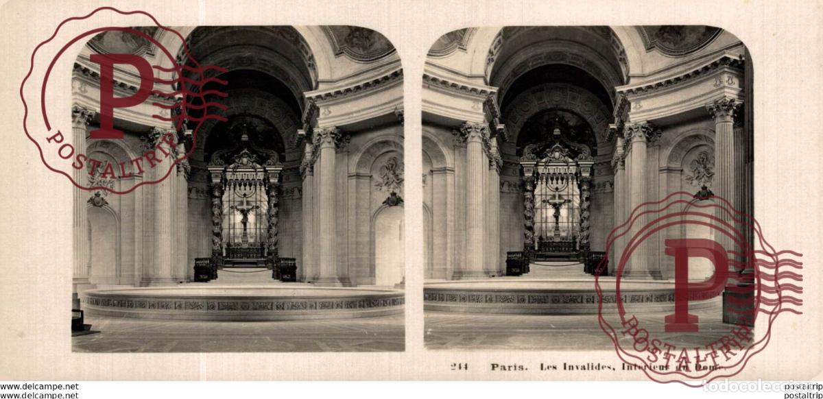 Antique Photography: 244 Paris, Les invalides, Interieur du Dome. ESTEREOSCOPICA. ST&Eacute;R&Eacute;OSCOPIQUE. STEREOSCOPIC