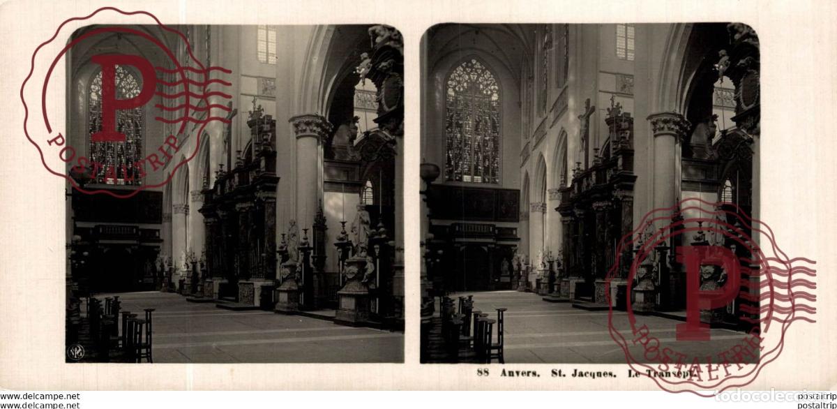 Antique Photography: 88. ANVERS. ST. JACQUES. LE TRANSEPT. ESTEREOSCOPICA. ST&Eacute;R&Eacute;OSCOPIQUE. STEREOSCOPIC