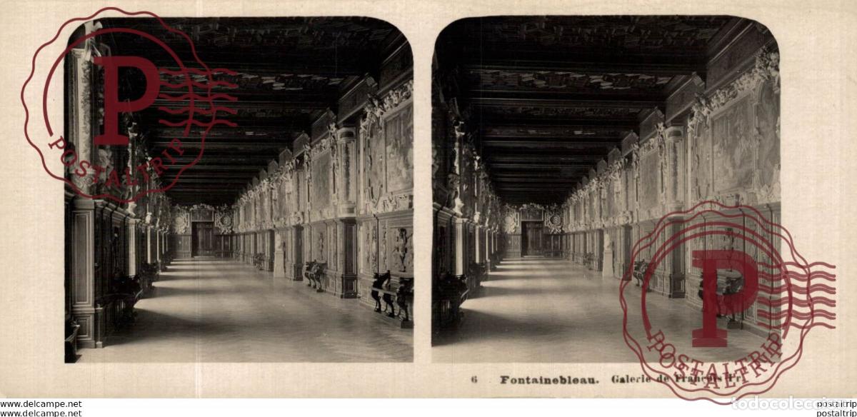 Fotografia antiga: 6. FONTAINEBLEAU. GALERIE DE FRAN&Ccedil;OIS I r. ESTEREOSCOPICA. ST&Eacute;R&Eacute;OSCOPIQUE. STEREOSCOPIC