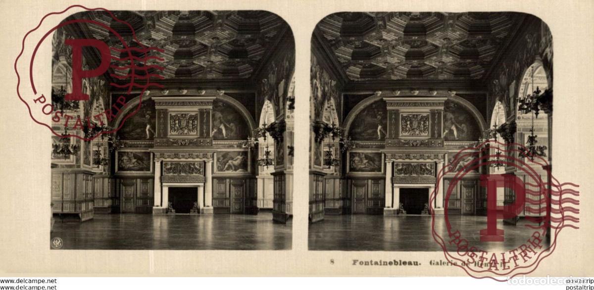 Fotografia antiga: 8. FONTAINEBLEAU. GALERIE DE HENRI II. ESTEREOSCOPICA. ST&Eacute;R&Eacute;OSCOPIQUE. STEREOSCOPIC