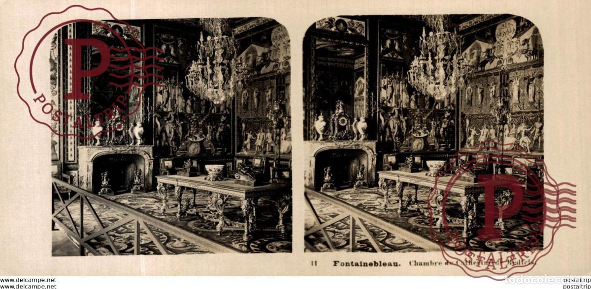 Fotografia antiga: 11. FONTAINEBLEAU. CHAMBRE DE CATHERINE DE M&Eacute;DICIS. ESTEREOSCOPICA. ST&Eacute;R&Eacute;OSCOPIQUE. STEREOSCOPIC