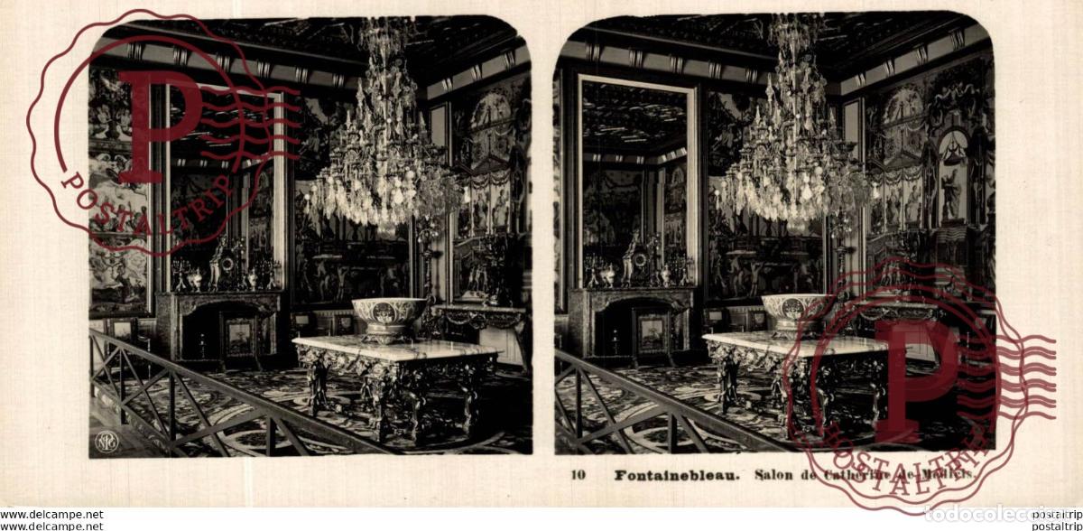 Fotografia antiga: 10. FONTAINEBLEAU. SALON DE CATHERINE DE M&Eacute;DICIS. ESTEREOSCOPICA. ST&Eacute;R&Eacute;OSCOPIQUE. STEREOSCOPIC