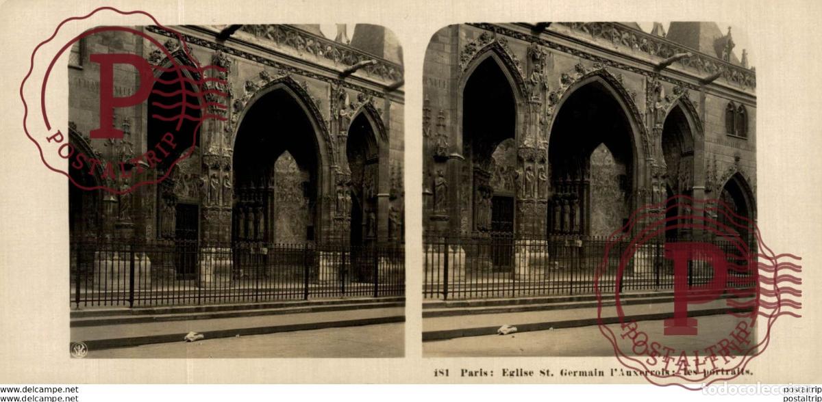 Fotografia antiga: 181 Paris. Eglise St. Germain lAuxerrois: les portrais. ESTEREOSCOPICA. ST&Eacute;R&Eacute;OSCOPIQUE. STEREOSCOP
