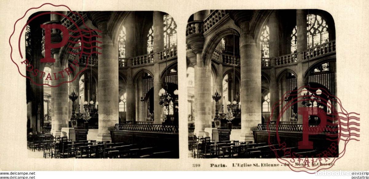Fotograf&iacute;a antigua: 310 Paris LEglise St. Etienne du Mont, le choeur. ESTEREOSCOPICA. ST&Eacute;R&Eacute;OSCOPIQUE. STEREOSCOPIC