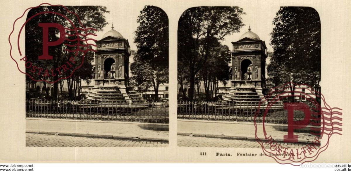 Fotograf&iacute;a antigua: 311 Paris. Fountaine des Innocentes. ESTEREOSCOPICA. ST&Eacute;R&Eacute;OSCOPIQUE. STEREOSCOPIC