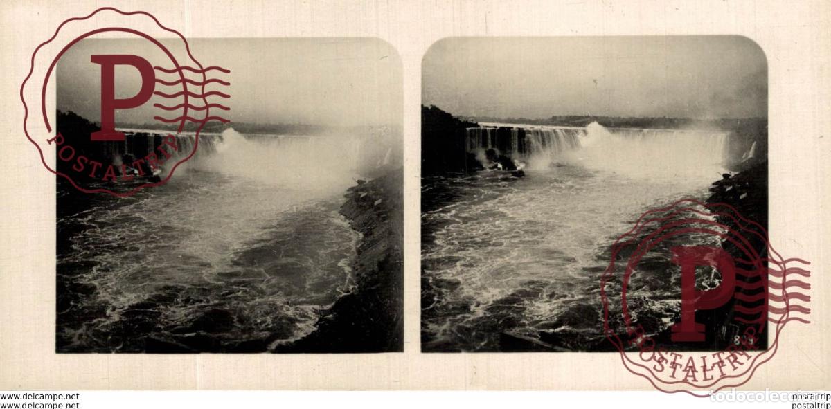 Fotograf&iacute;a antigua: 809 Die canadischen Niagara-F&auml;lle. ESTEREOSCOPICA. ST&Eacute;R&Eacute;OSCOPIQUE. STEREOSCOPIC
