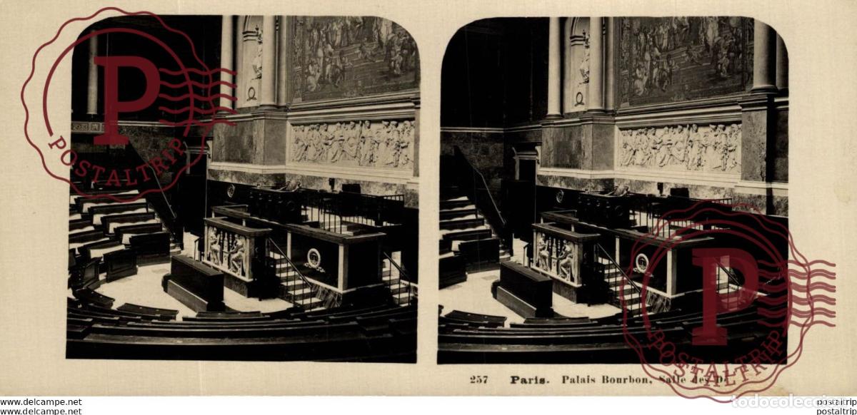 Fotograf&iacute;a antigua: 257 Paris. Palais Bourbon. ESTEREOSCOPICA. ST&Eacute;R&Eacute;OSCOPIQUE. STEREOSCOPIC