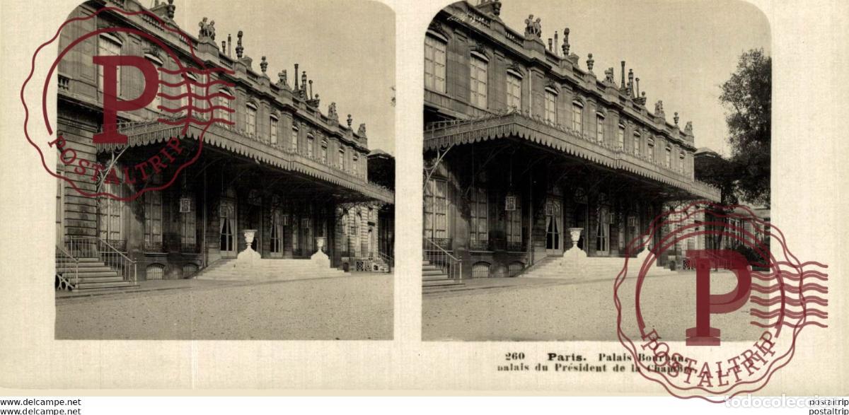 Fotograf&iacute;a antigua: 260 Paris. Palais Bourbon palais du Pr&eacute;sident de la Chambre. ESTEREOSCOPICA. ST&Eacute;R&Eacute;OSCOPIQUE. STEREOS