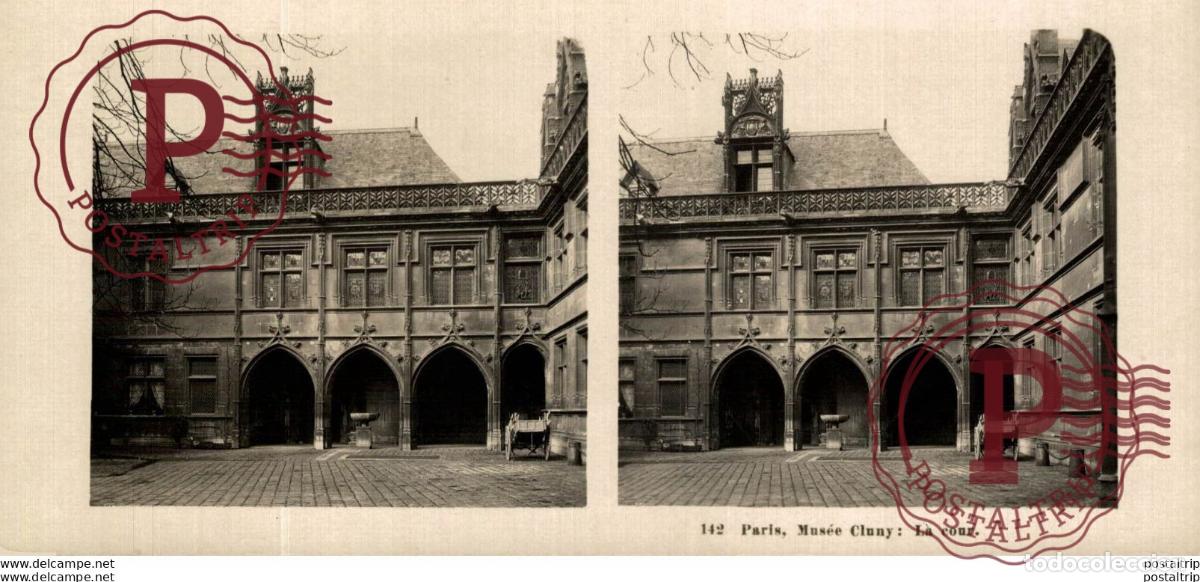 Fotograf&iacute;a antigua: 143 Paris, Mus&eacute;e Cluny, La Cour. ESTEREOSCOPICA. ST&Eacute;R&Eacute;OSCOPIQUE. STEREOSCOPIC