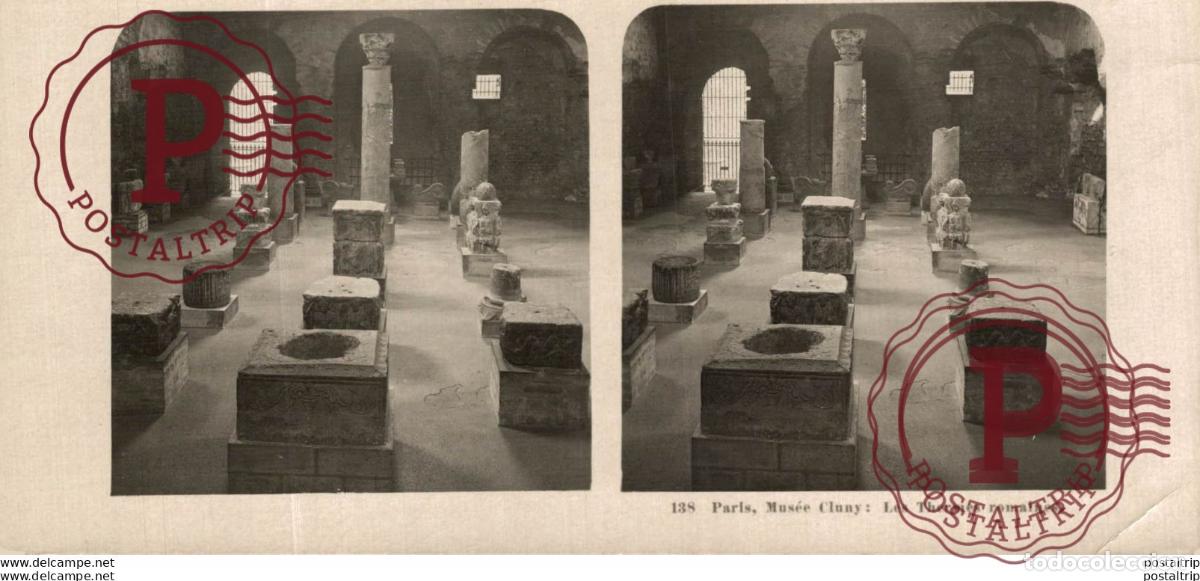 Fotograf&iacute;a antigua: 138 Paris, Mus&eacute;e Cluny, Les Thermes romaines. ESTEREOSCOPICA. ST&Eacute;R&Eacute;OSCOPIQUE. STEREOSCOPIC