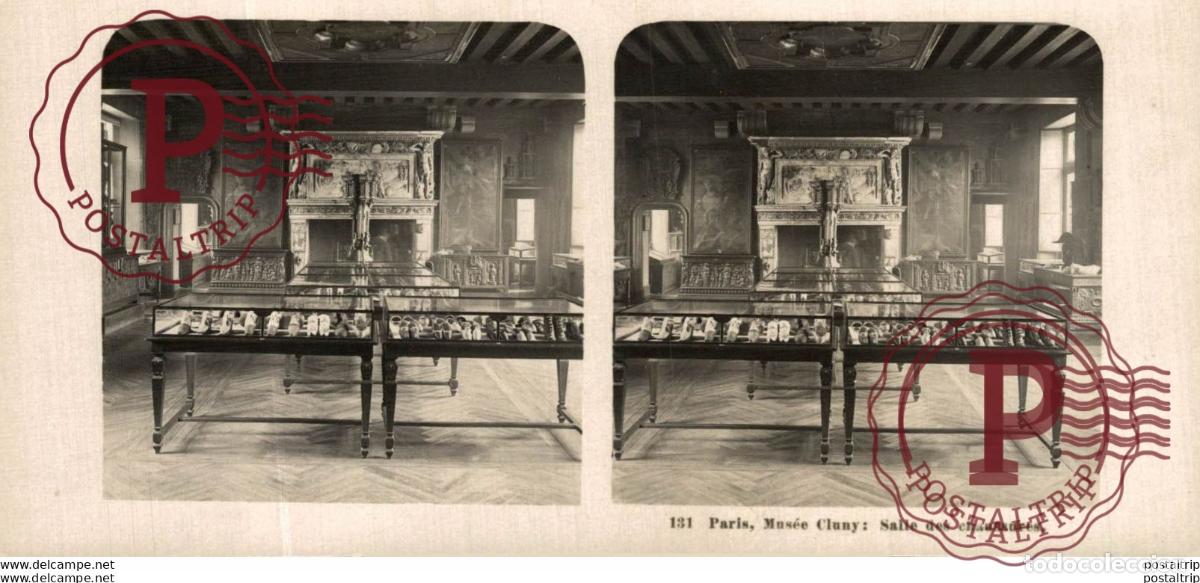 Fotograf&iacute;a antigua: 131 Paris, Mus&eacute;e Cluny, Salle des Chaussures. ESTEREOSCOPICA. ST&Eacute;R&Eacute;OSCOPIQUE. STEREOSCOPIC