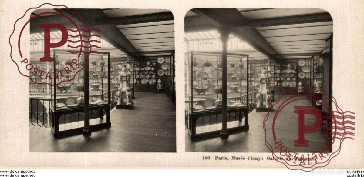 Antique Photography: 130 Paris, Mus&eacute;e Cluny, Galerie des fa&iuml;ences. ESTEREOSCOPICA. ST&Eacute;R&Eacute;OSCOPIQUE. STEREOSCOPIC