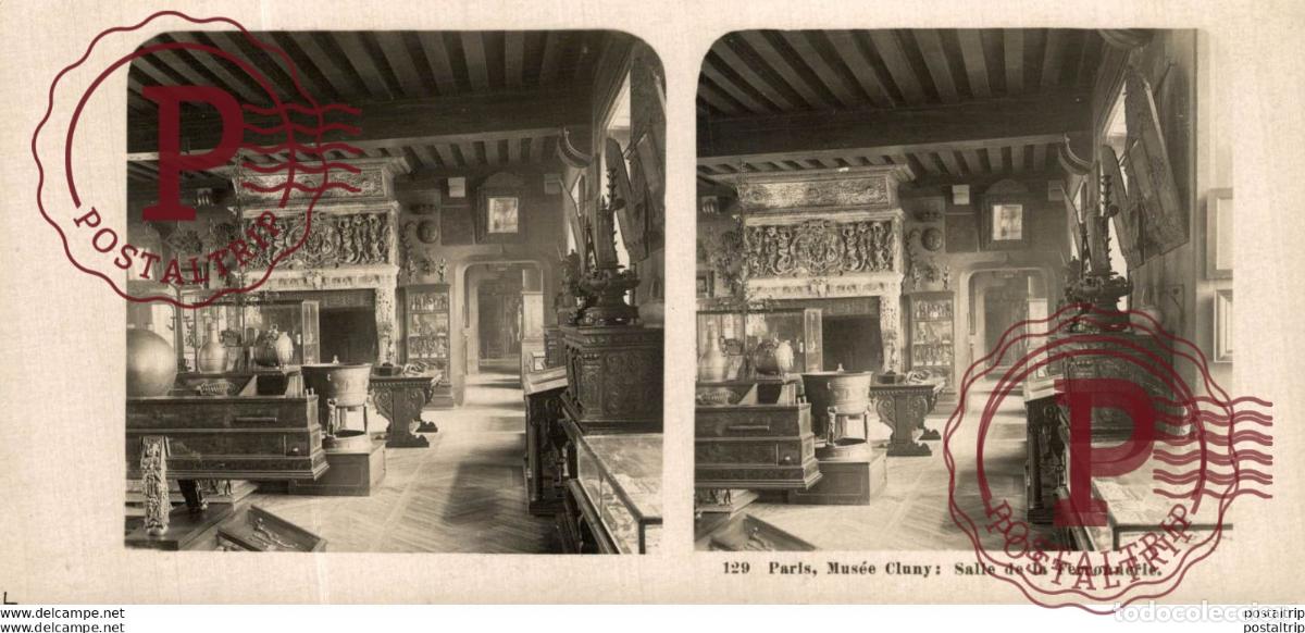 Antique Photography: 129 Paris, Mus&eacute;e Cluny, Salle de la Ferronnerie. ESTEREOSCOPICA. ST&Eacute;R&Eacute;OSCOPIQUE. STEREOSCOPIC