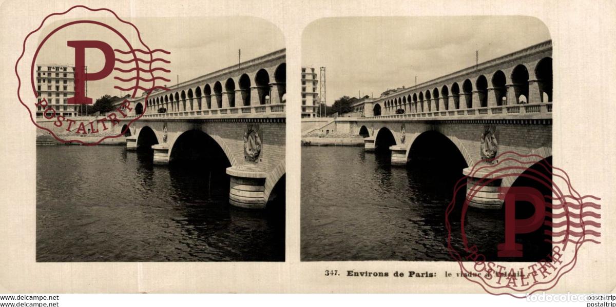 Antique Photography: 347 Environs de Paris, le viadue &aacute; Anteuil. ESTEREOSCOPICA. ST&Eacute;R&Eacute;OSCOPIQUE. STEREOSCOPIC