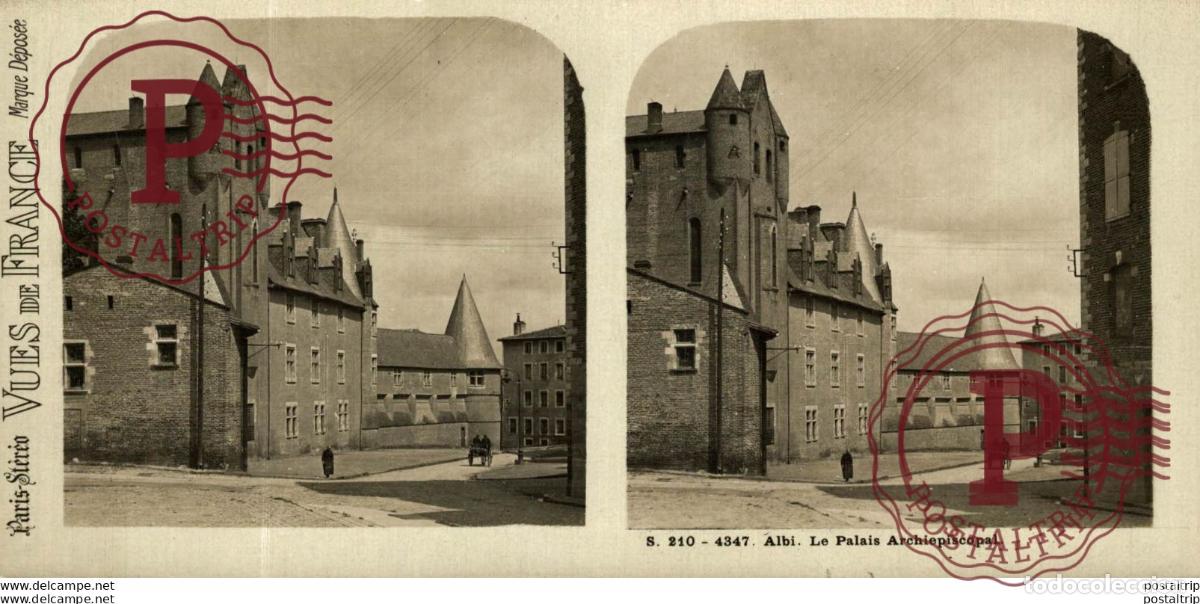 Antique Photography: FRANCIA. FRANCE. ALBI. LE PALAIS ARCHIEPISCOPAL. - ESTEREOSCOPICA - ST&Eacute;R&Eacute;OSCOPIQUE - STEREOSCOPIC