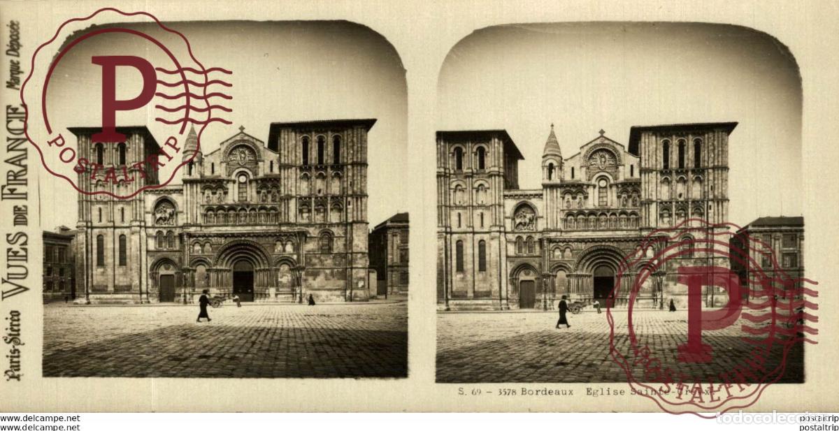 Antique Photography: FRANCIA. FRANCE. BORDEAUX. EGLISE SAINTE-CROIX. - ESTEREOSCOPICA - ST&Eacute;R&Eacute;OSCOPIQUE - STEREOSCOPIC