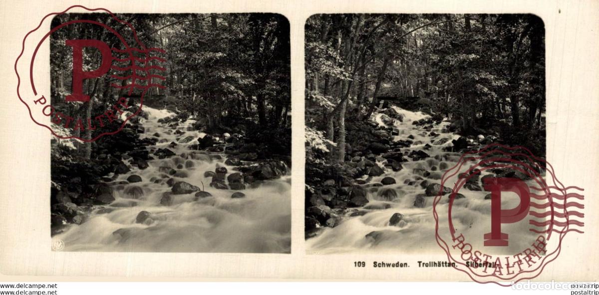 Fotografia antica: SUECIA. SWEEDEN. SCHWEDEN. TROLLHATTAN. SILBERFALL. - ESTEREOSCOPICA - ST&Eacute;R&Eacute;OSCOPIQUE - STEREOSCOPI