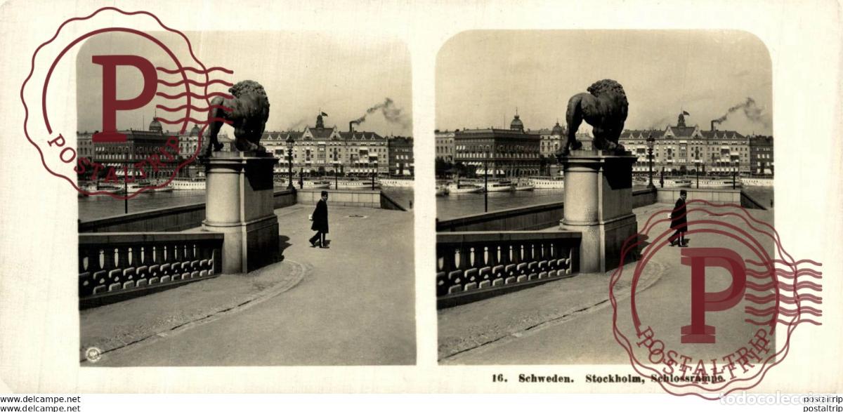 Fotografia antica: SUECIA. SWEEDEN. SCHWEDEN. STOCKHOLM, SCHLOSSRAMPE. - ESTEREOSCOPICA - ST&Eacute;R&Eacute;OSCOPIQUE - STEREOSCOPI