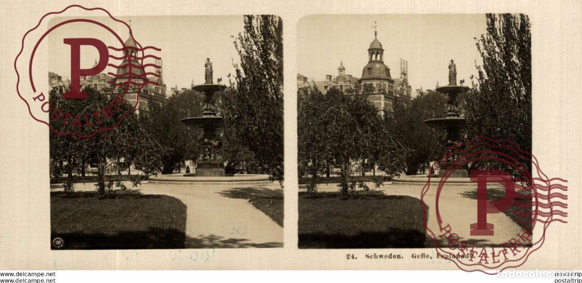 Fotografia antica: SUECIA. SWEEDEN. SCHWEDEN. GEFFE. ESPLANADE. - ESTEREOSCOPICA - ST&Eacute;R&Eacute;OSCOPIQUE - STEREOSCOPIC