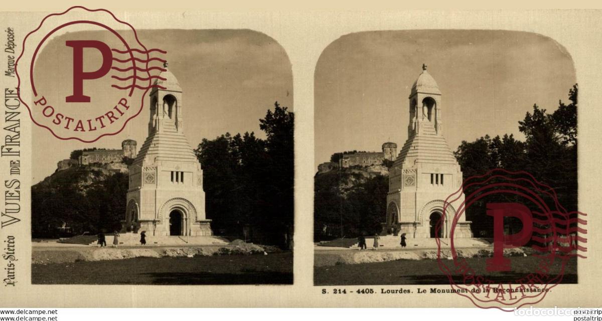 Fotografia antica: 4405 Lourdes, Le Monument de la Reconnaissance. ESTEREOSCOPICA. ST&Eacute;R&Eacute;OSCOPIQUE. STEREOSCOPIC