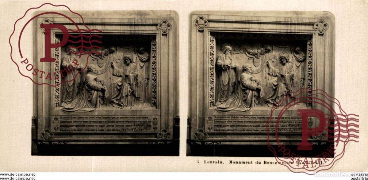 Fotografia antica: 3 Monument du Bourgmestre Van Borckel. ESTEREOSCOPICA. ST&Eacute;R&Eacute;OSCOPIQUE. STEREOSCOPIC