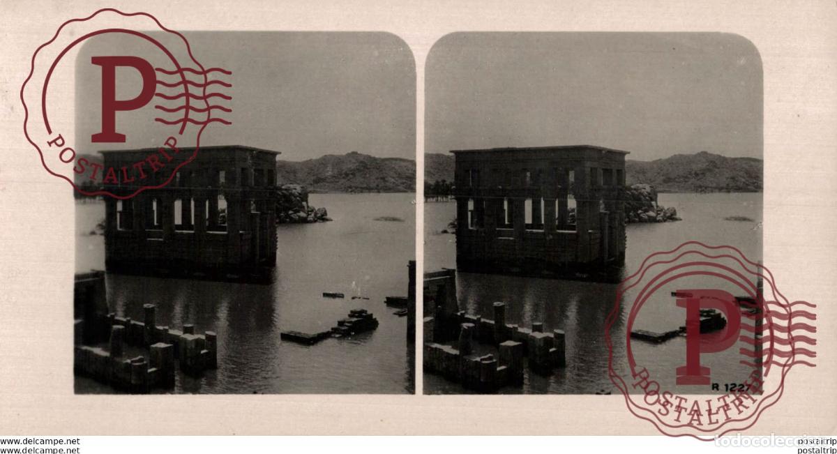 Fotograf&iacute;a antigua: EGIPTO EGYPT. PHILAE. KIOSK ON THE ISLAND. -ESTEREOSCOPICA - ST&Eacute;R&Eacute;OSCOPIQUE - STEREOSCOPIC