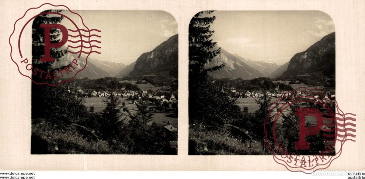 Fotograf&iacute;a antigua: SUIZA SWITZERLAND. MEYRINGEN UND HASLETHAL -ESTEREOSCOPICA - ST&Eacute;R&Eacute;OSCOPIQUE - STEREOSCOPIC