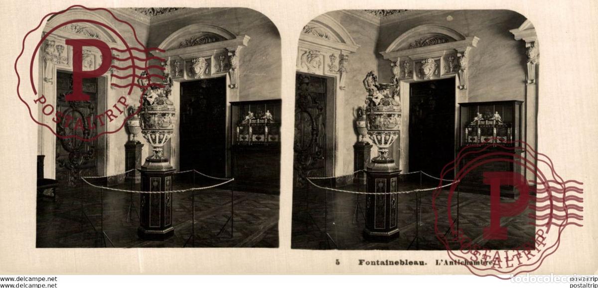 Fotograf&iacute;a antigua: 5 Fontainebleau. L Antichambre. ESTEREOSCOPICA. ST&Eacute;R&Eacute;OSCOPIQUE. STEREOSCOPIC